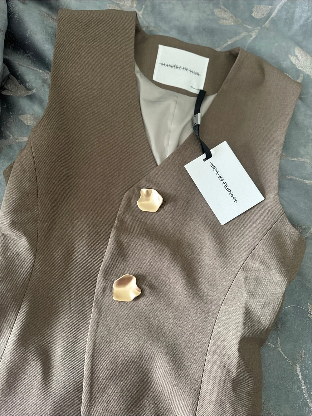 Maniere de voir simone waistcoat Taupe size 8 NWT - Picture 6 of 7
